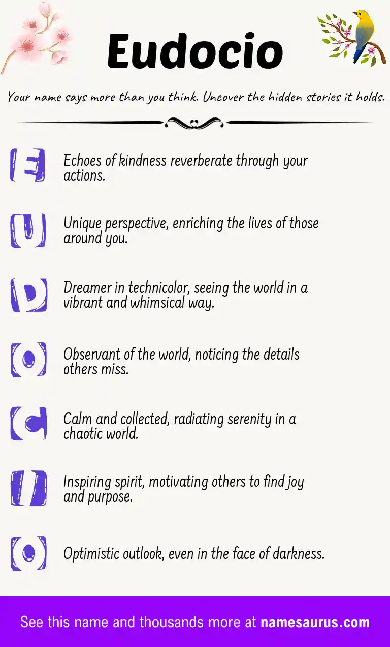 Acrostic poem about Eudocio.