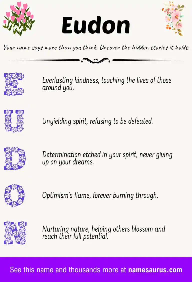 Acrostic poem about Eudon.