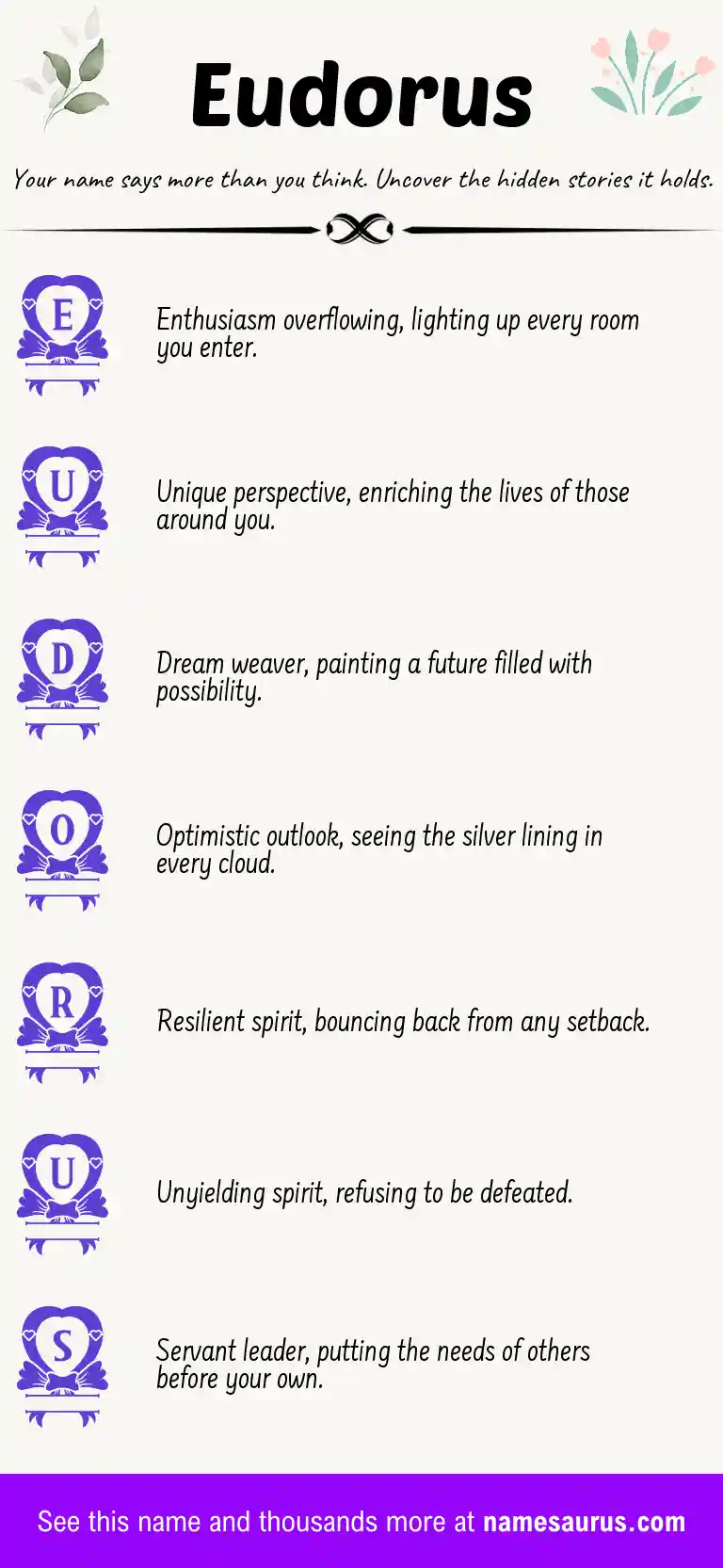 Acrostic poem about Eudorus.