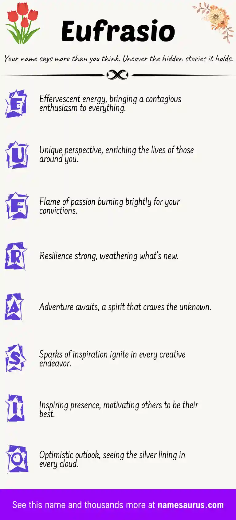 Acrostic poem about Eufrasio.