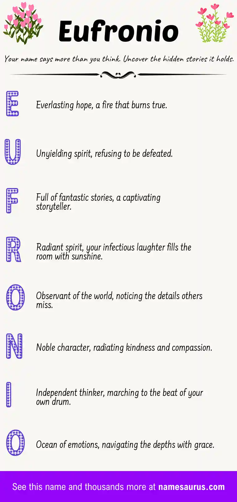 Acrostic poem about Eufronio.