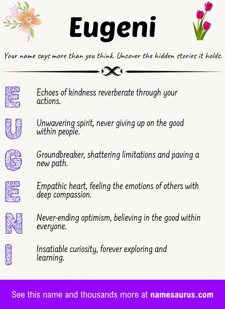 Acrostic poem about Eugeni.