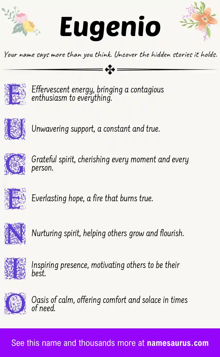 Acrostic poem about Eugenio.