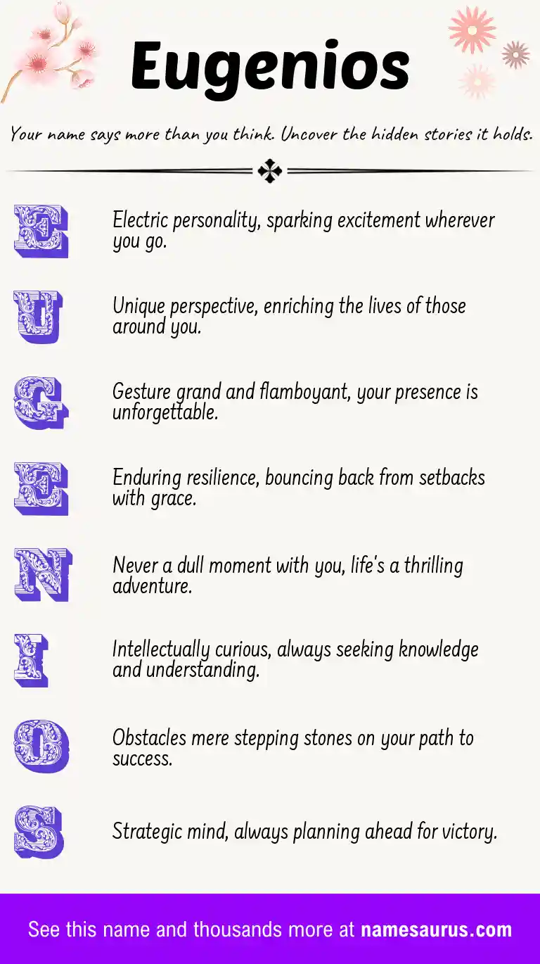 Acrostic poem about Eugenios.