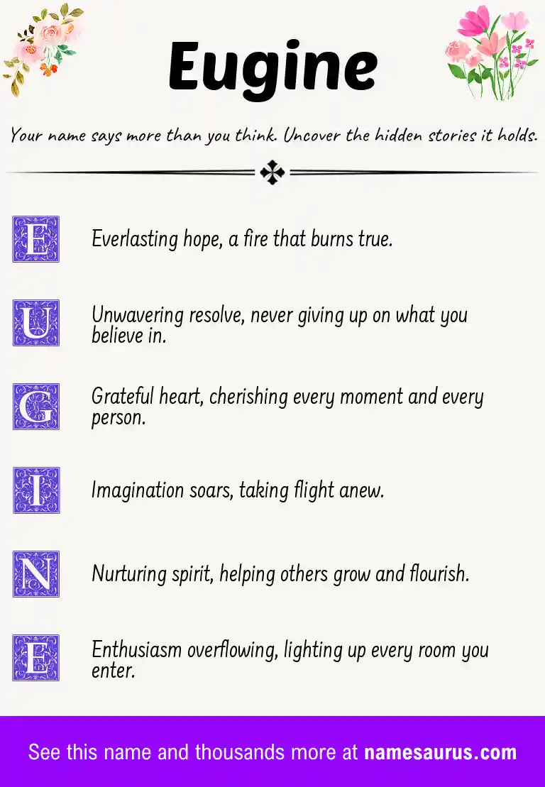 Acrostic poem about Eugine.