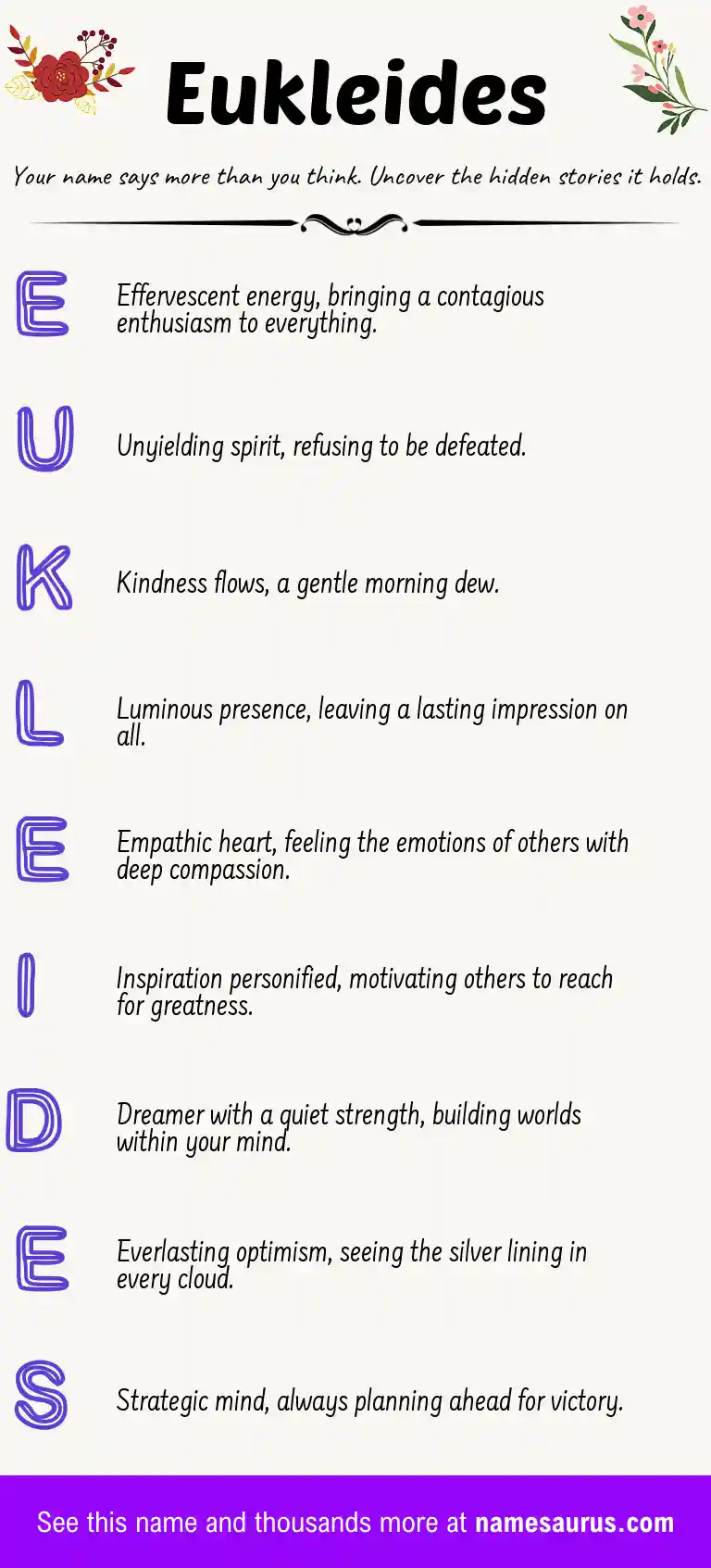 Acrostic poem about Eukleides.