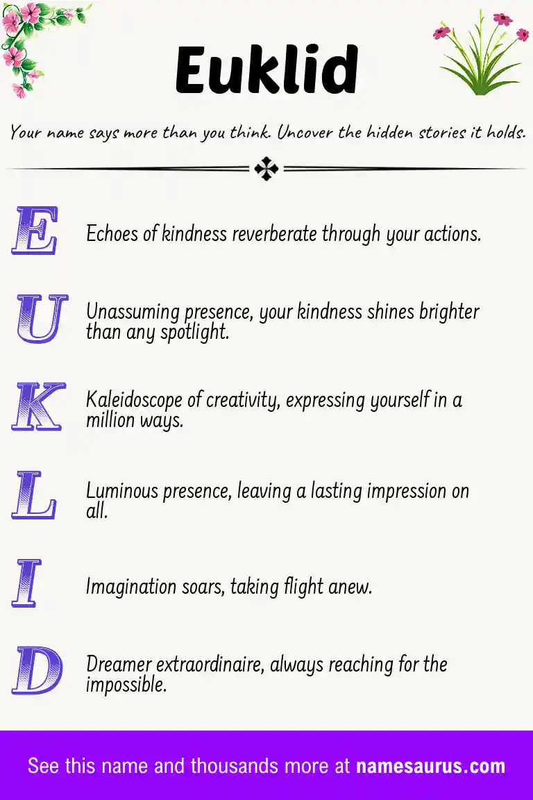 Acrostic poem about Euklid.