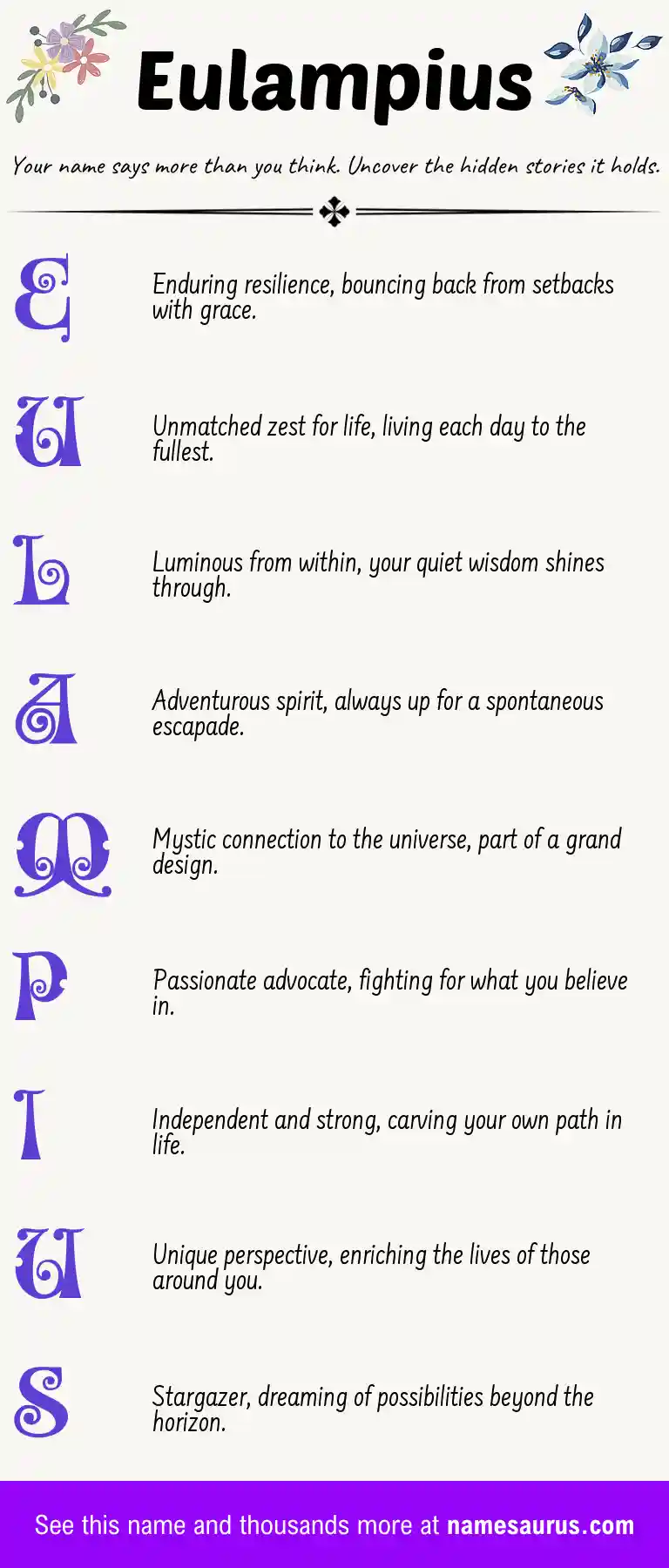 Acrostic poem about Eulampius.