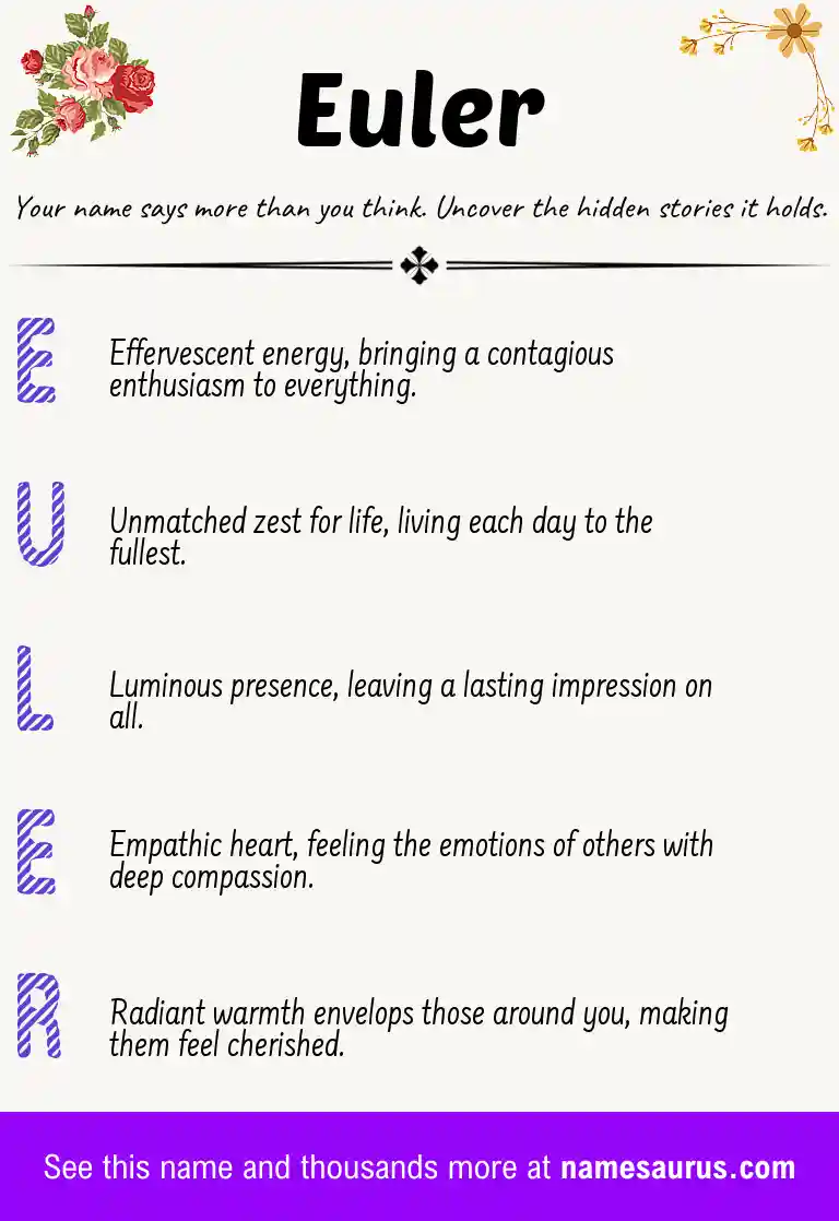 Acrostic poem about Euler.