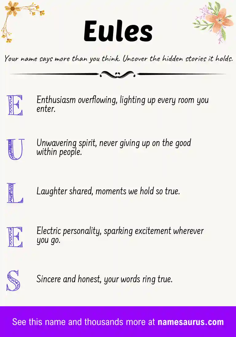 Acrostic poem about Eules.