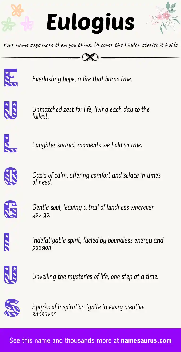 Acrostic poem about Eulogius.