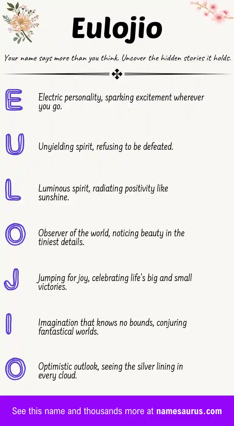 Acrostic poem about Eulojio.
