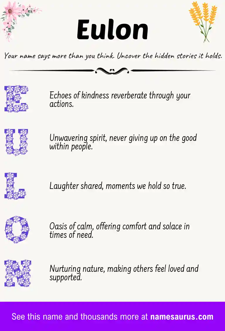 Acrostic poem about Eulon.