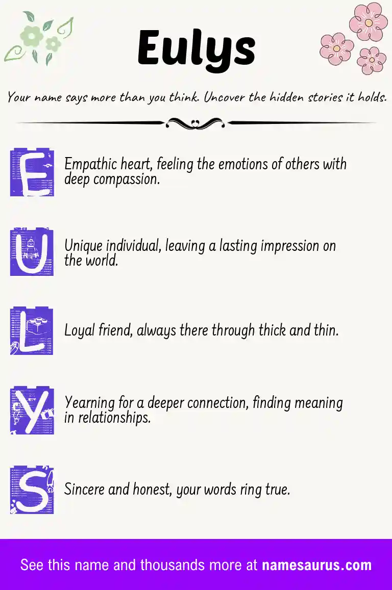 Acrostic poem about Eulys.