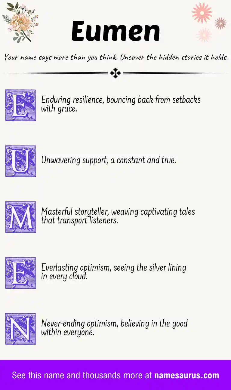 Acrostic poem about Eumen.