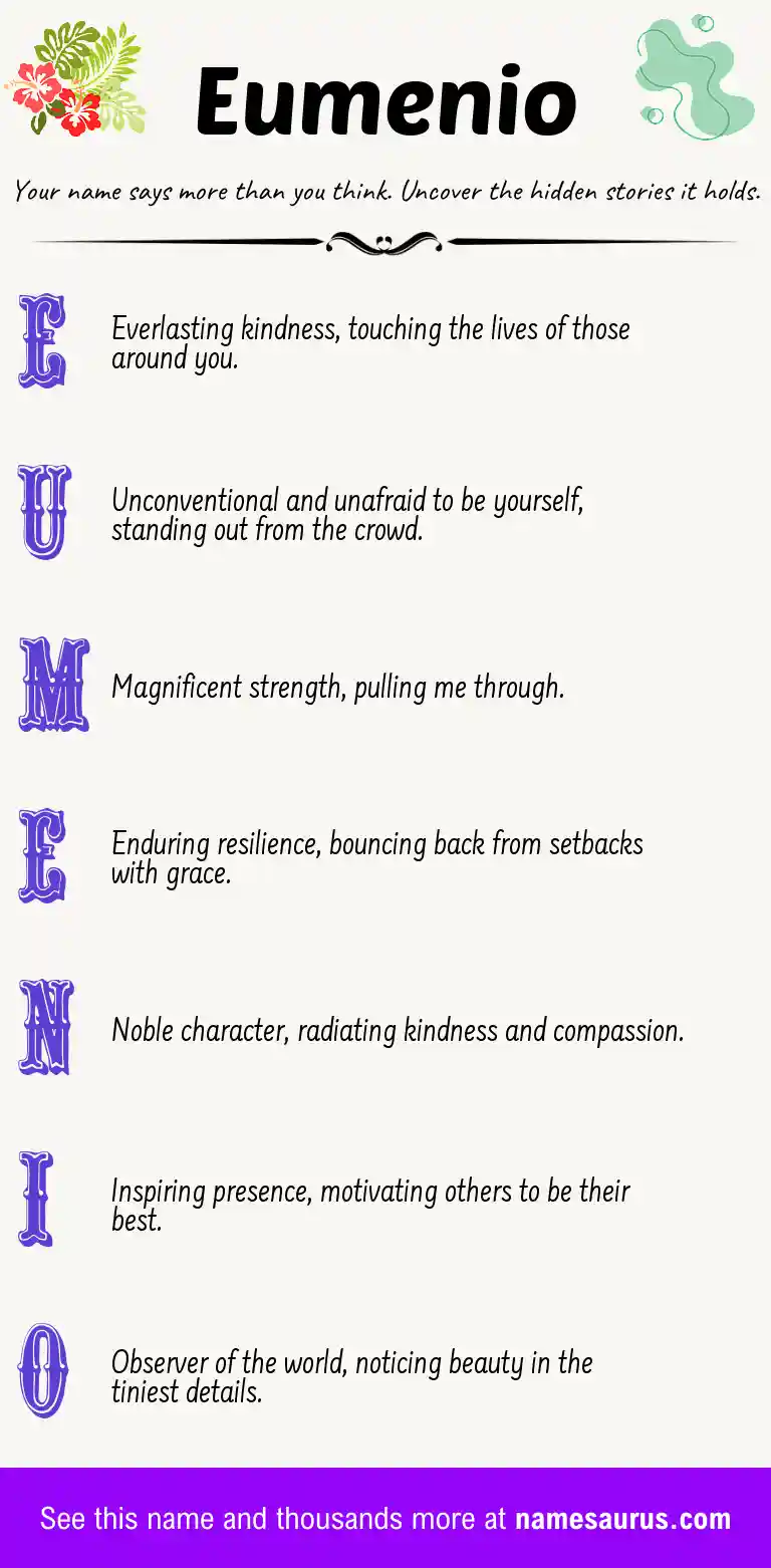 Acrostic poem about Eumenio.