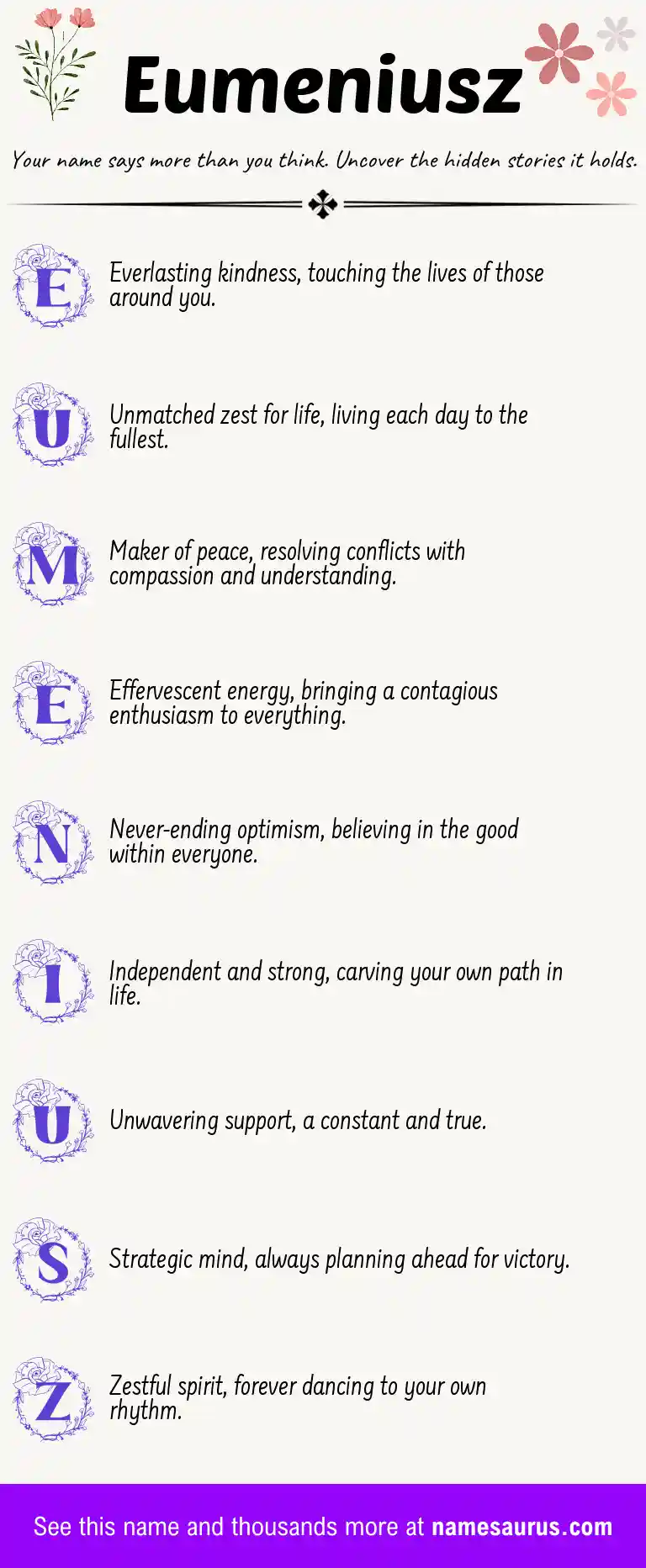 Acrostic poem about Eumeniusz.