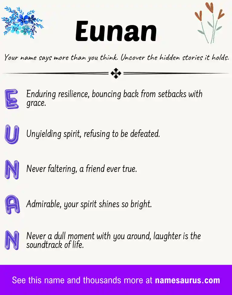 Acrostic poem about Eunan.