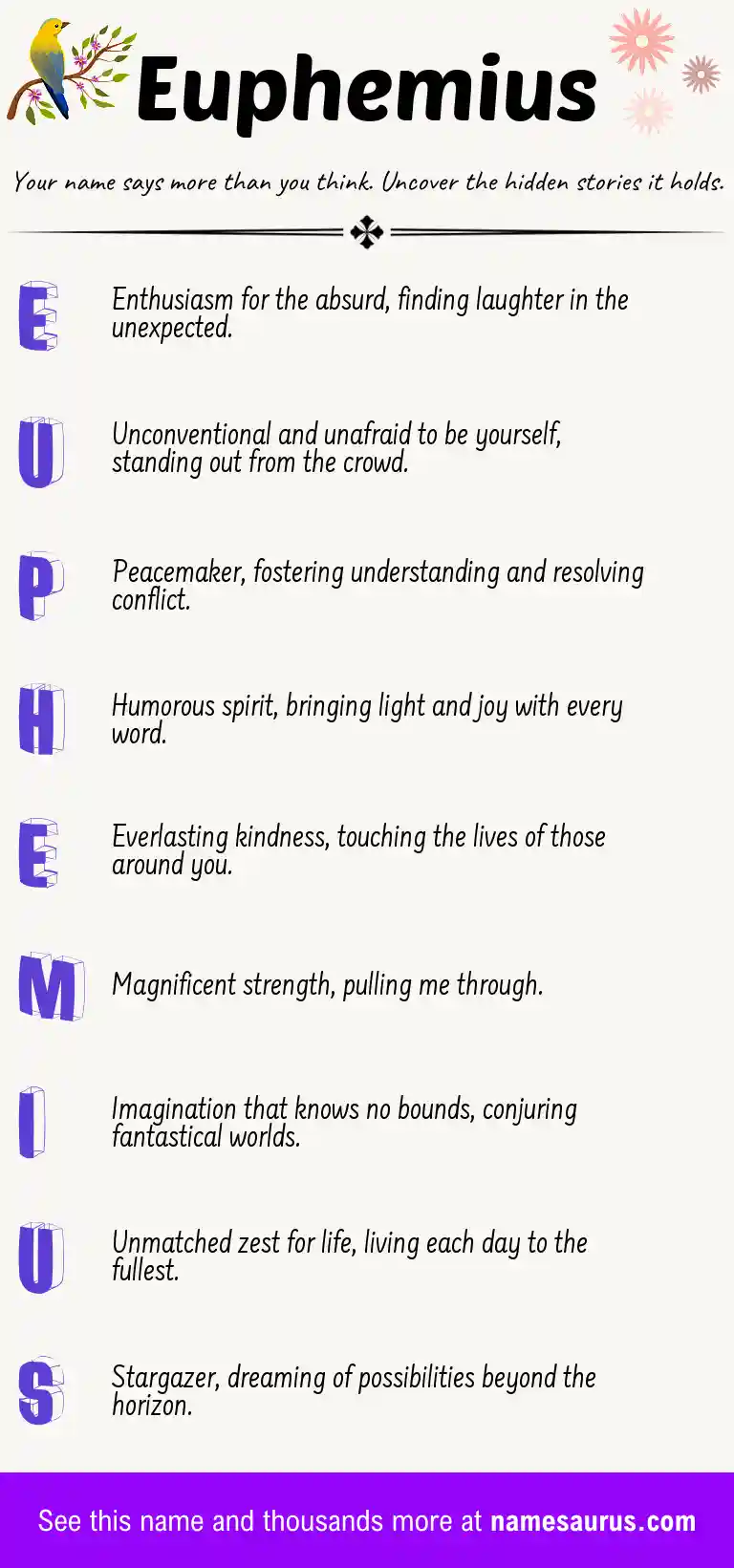 Acrostic poem about Euphemius.