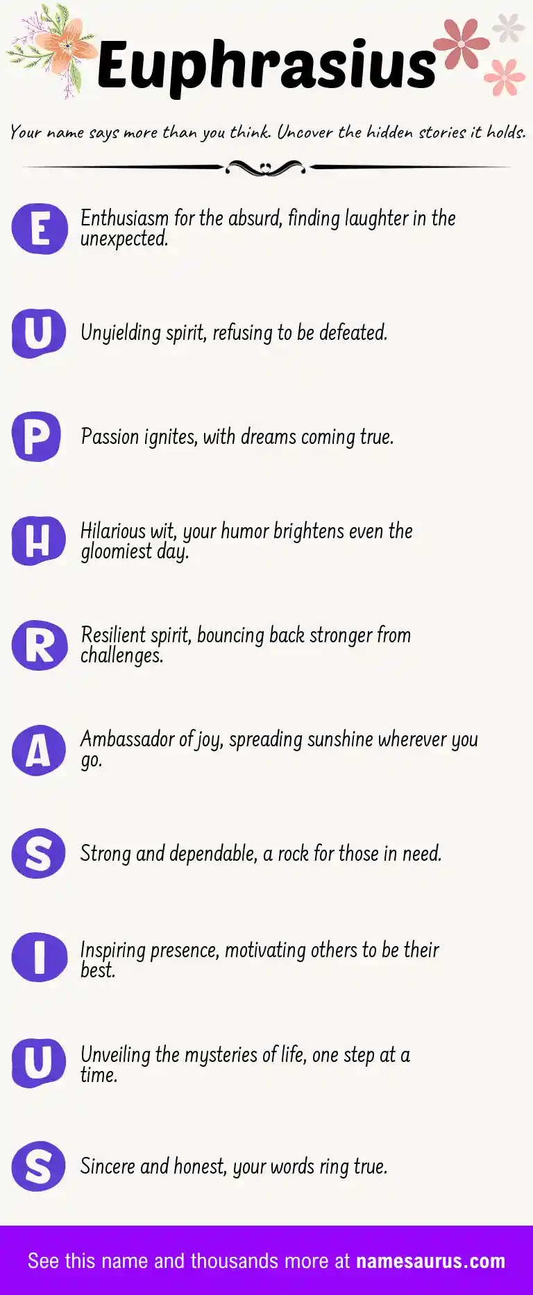 Acrostic poem about Euphrasius.