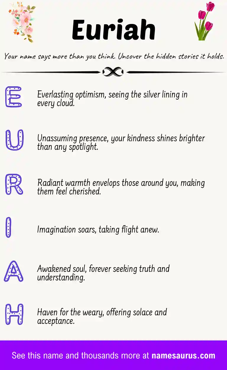 Acrostic poem about Euriah.