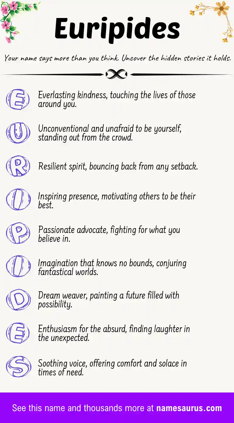 Acrostic poem about Euripides.