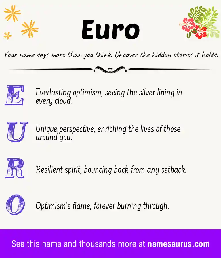 Acrostic poem about Euro.