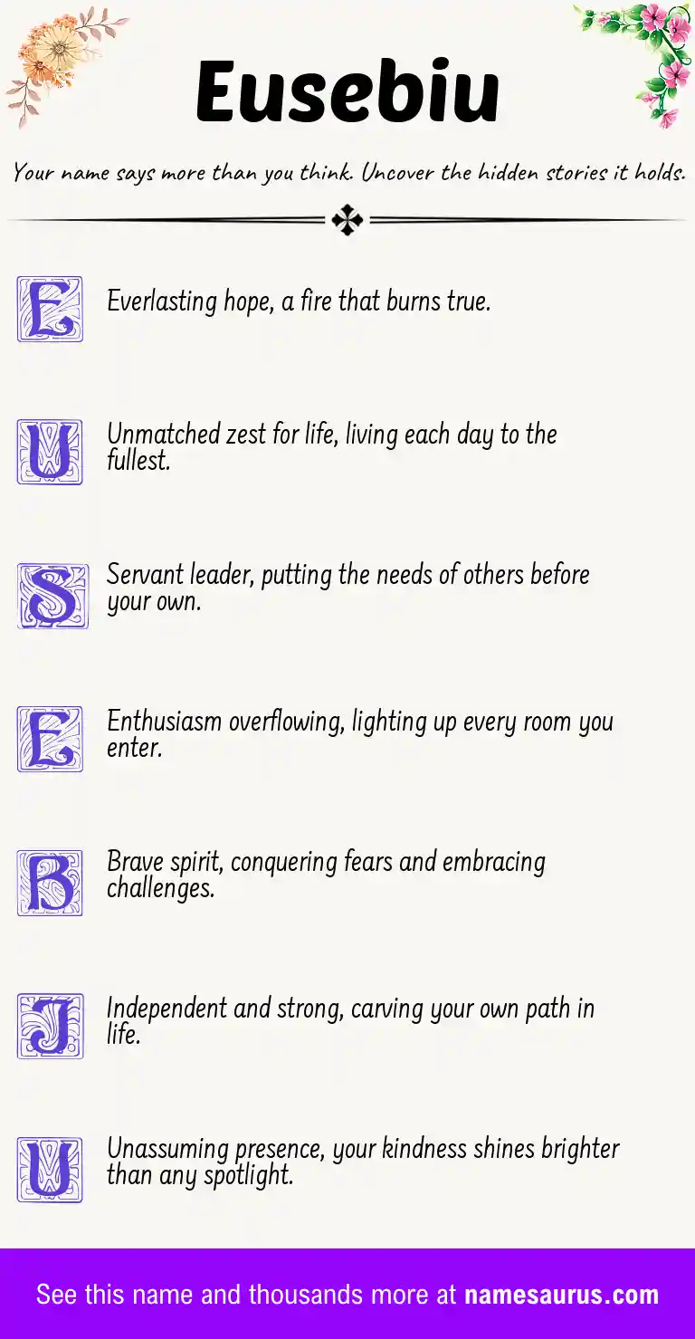 Acrostic poem about Eusebiu.