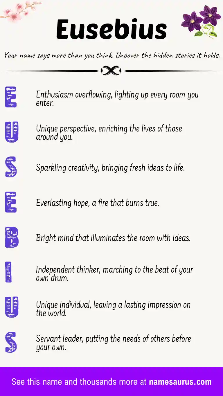Acrostic poem about Eusebius.