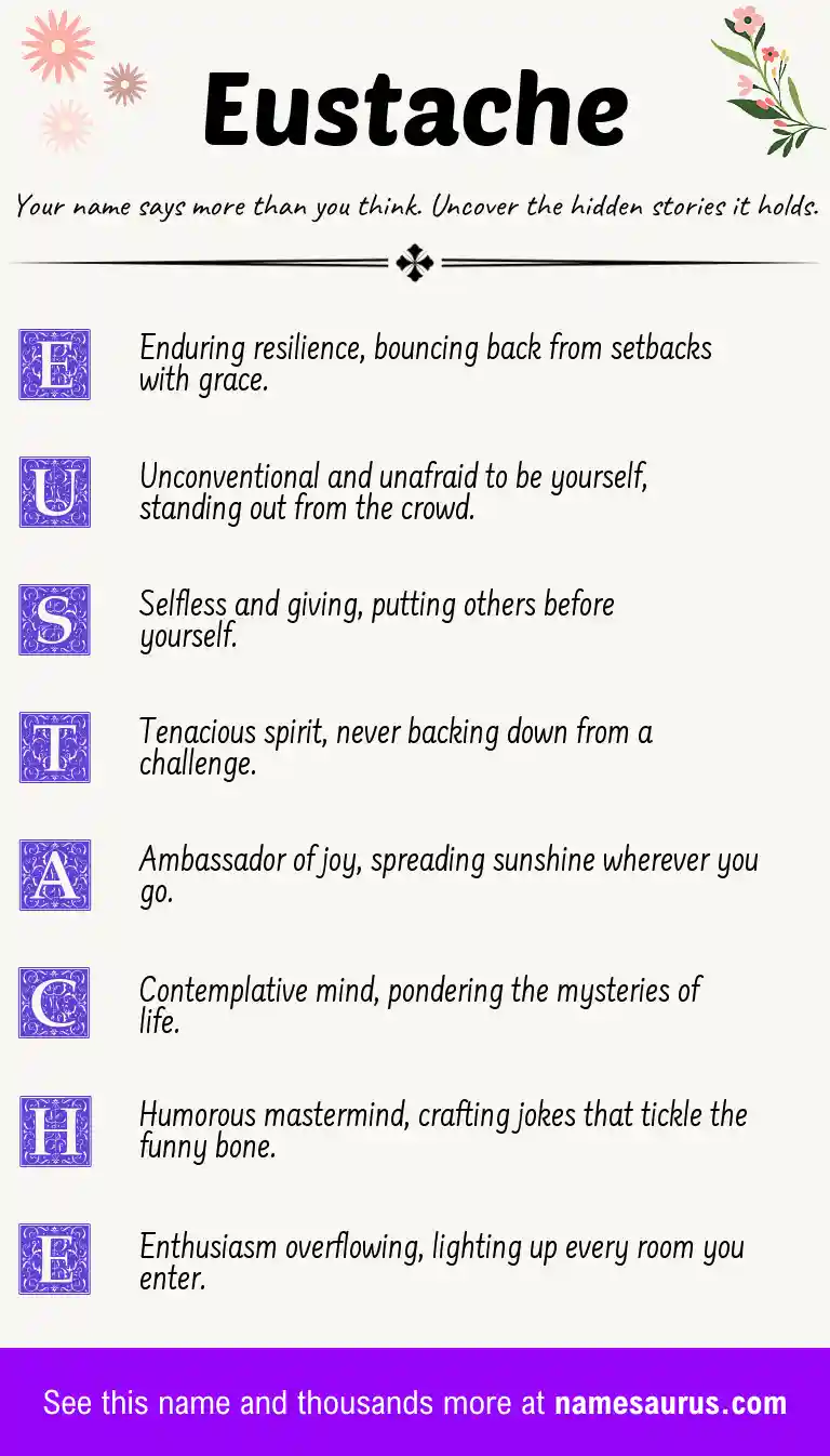 Acrostic poem about Eustache.