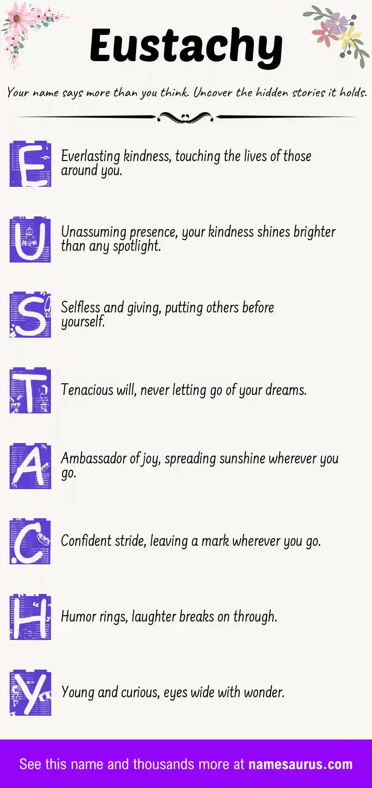 Acrostic poem about Eustachy.