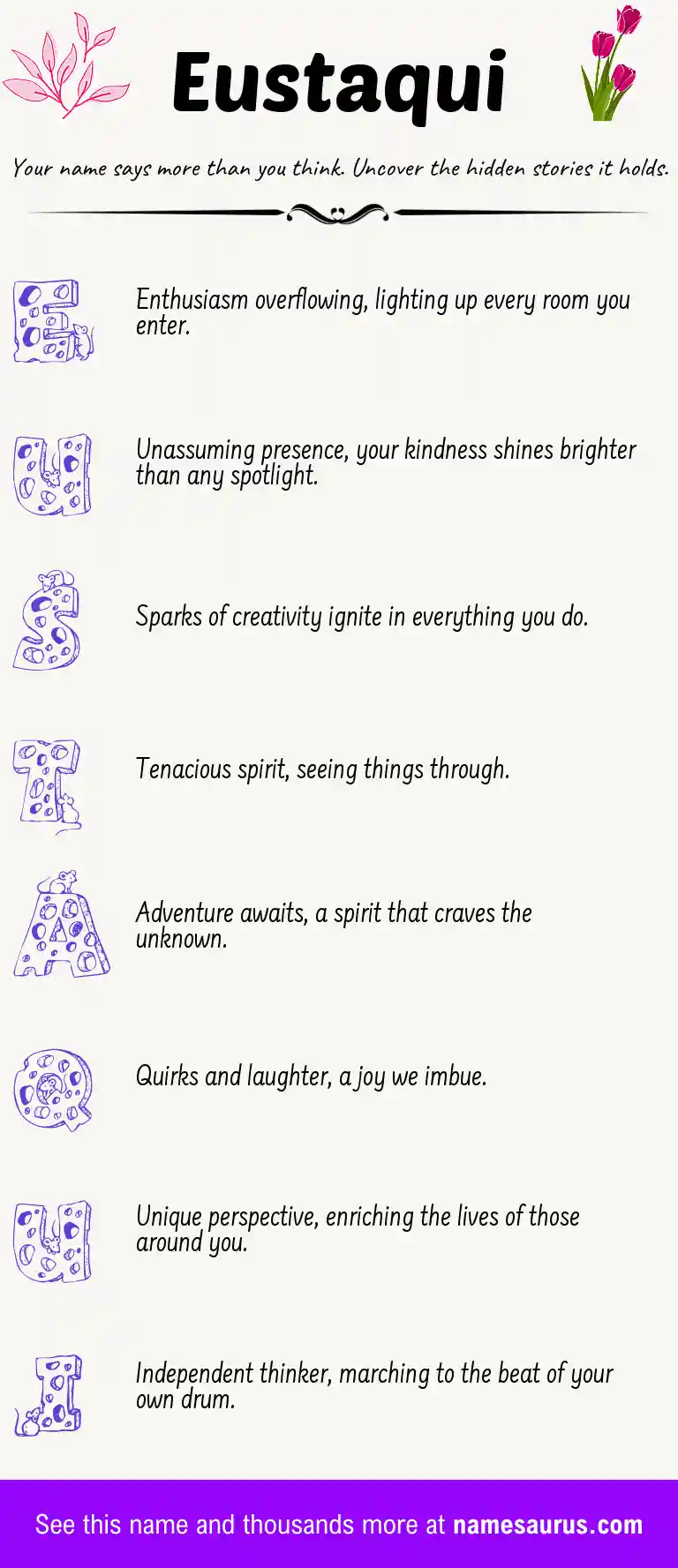 Acrostic poem about Eustaqui.