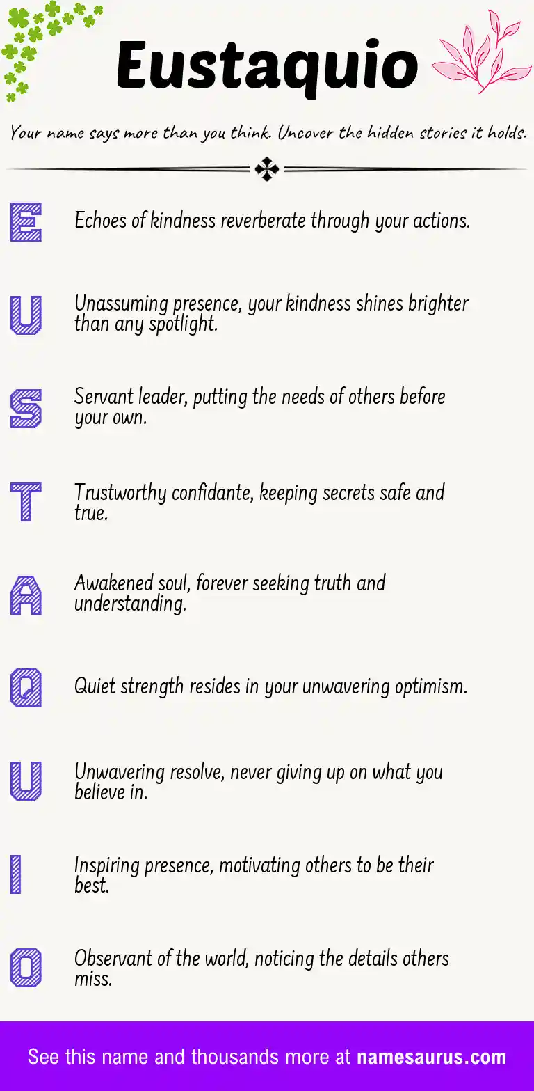 Acrostic poem about Eustaquio.