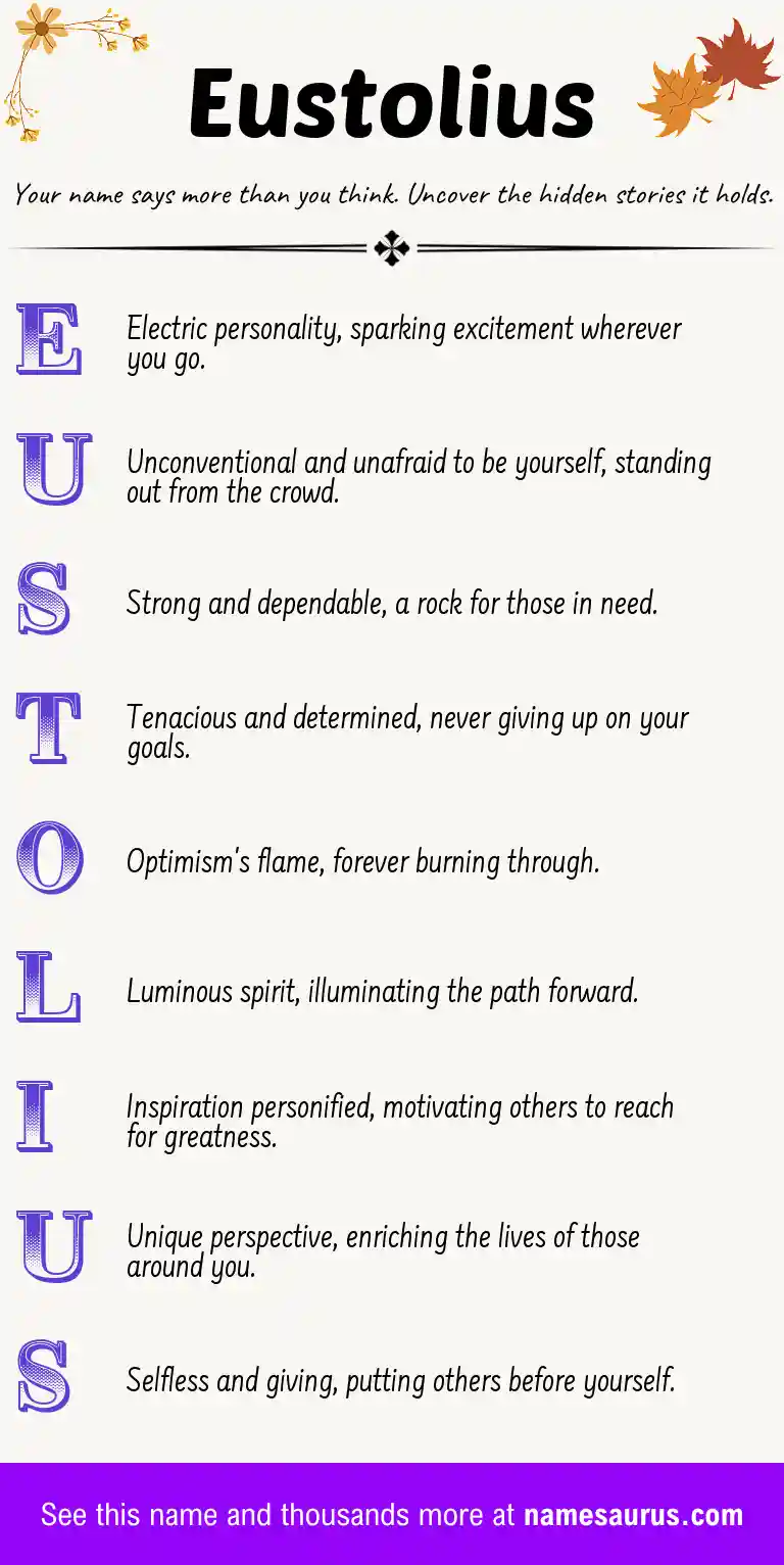 Acrostic poem about Eustolius.