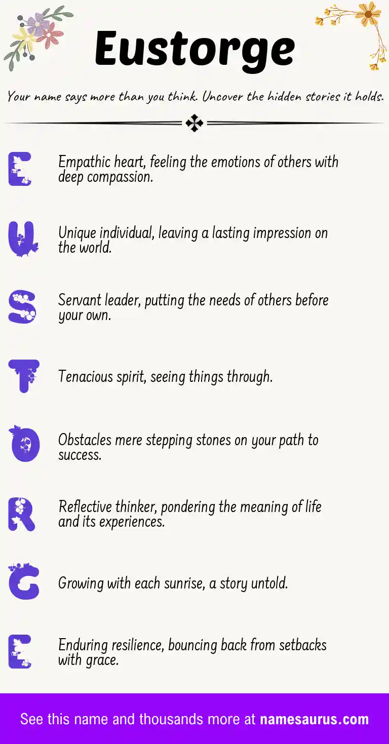 Acrostic poem about Eustorge.