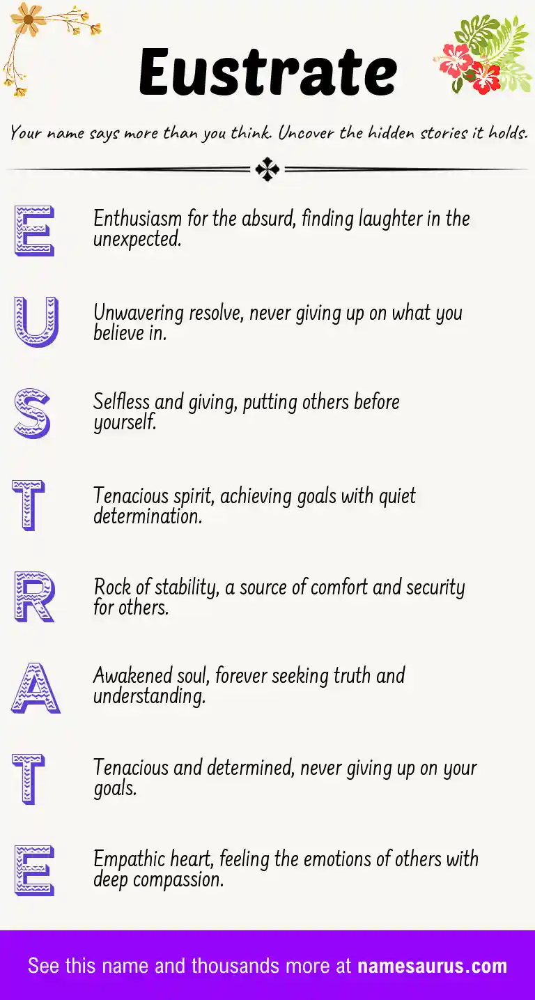 Acrostic poem about Eustrate.