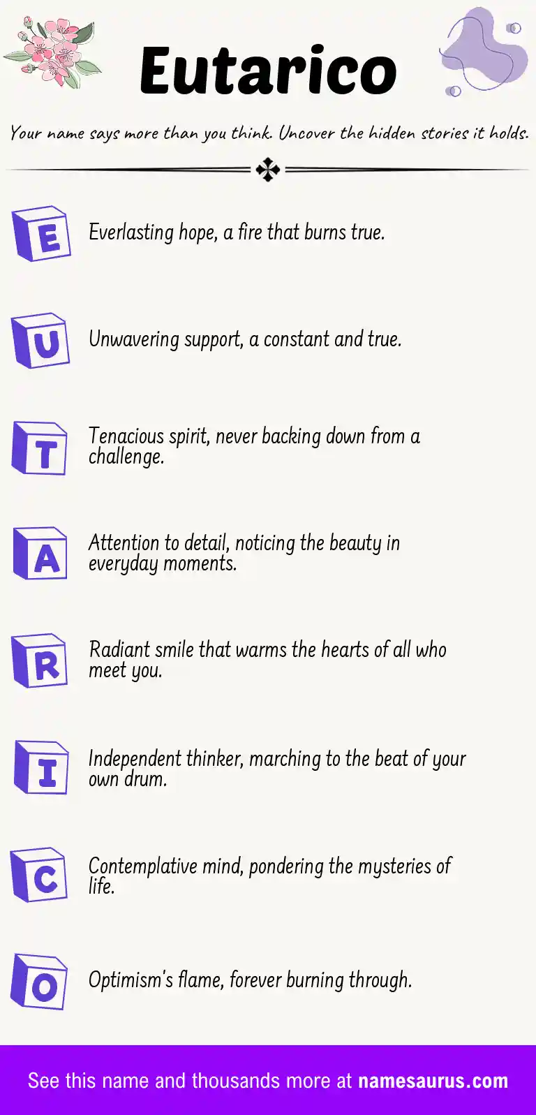 Acrostic poem about Eutarico.