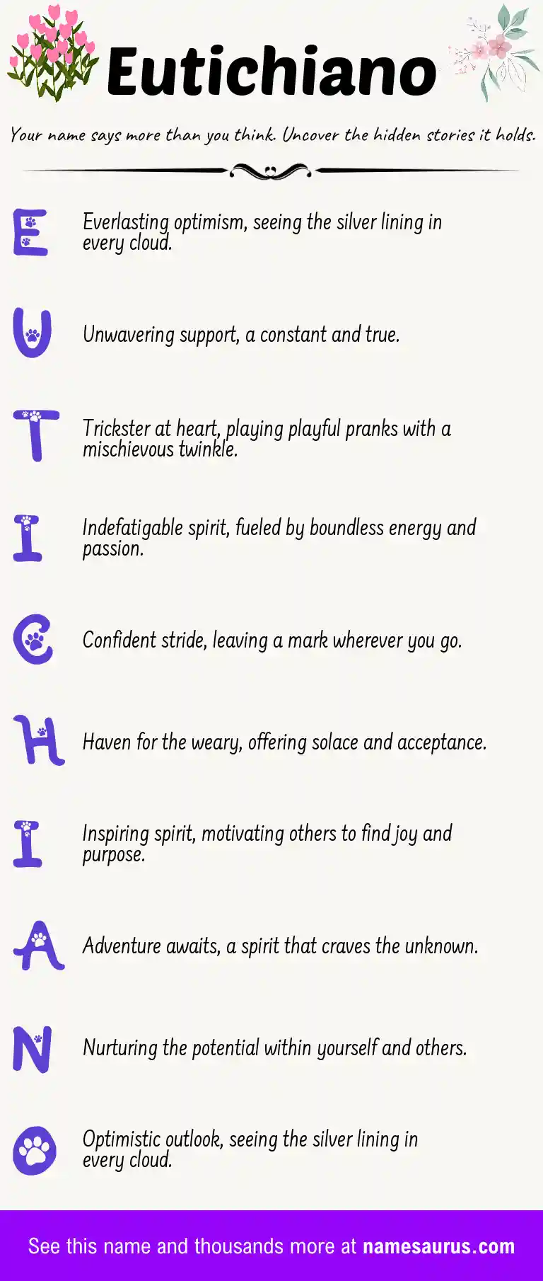 Acrostic poem about Eutichiano.