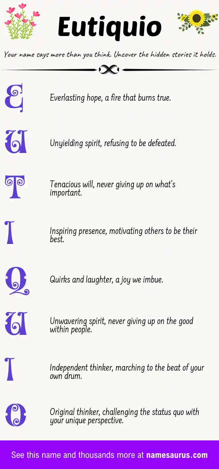 Acrostic poem about Eutiquio.