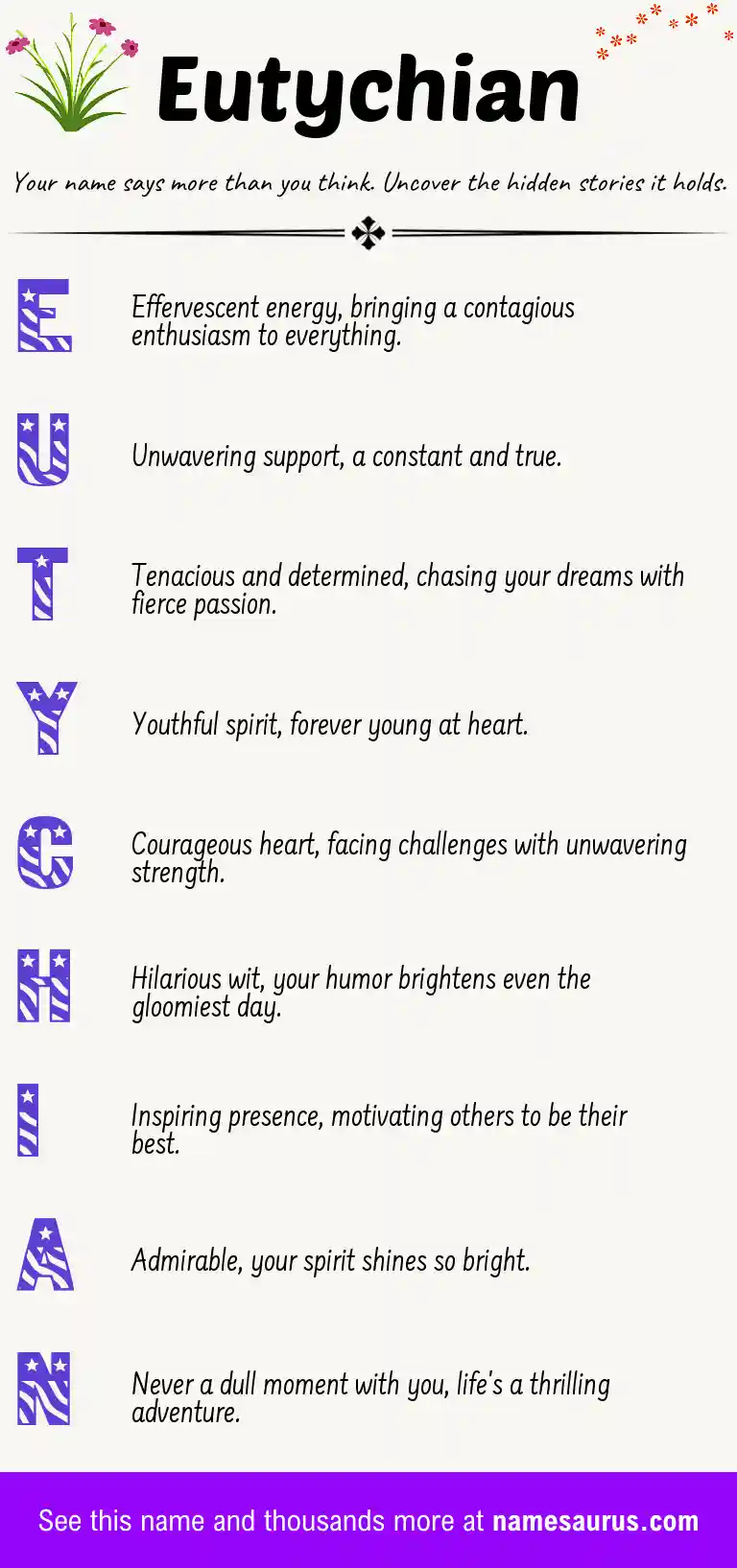 Acrostic poem about Eutychian.