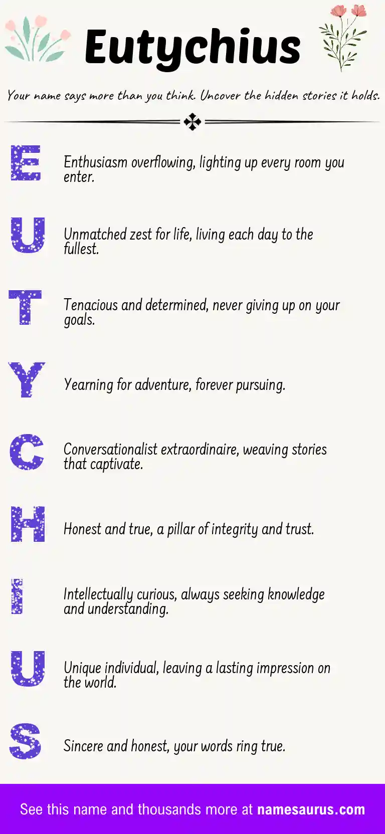 Acrostic poem about Eutychius.
