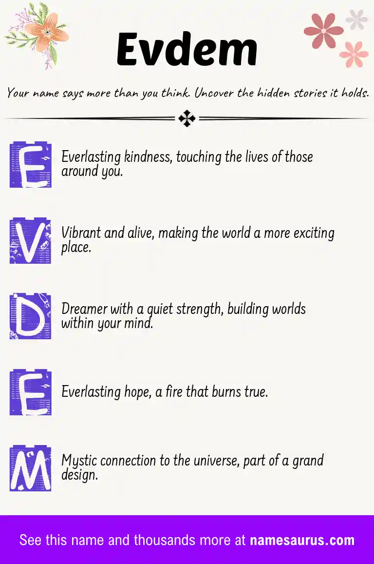 Acrostic poem about Evdem.