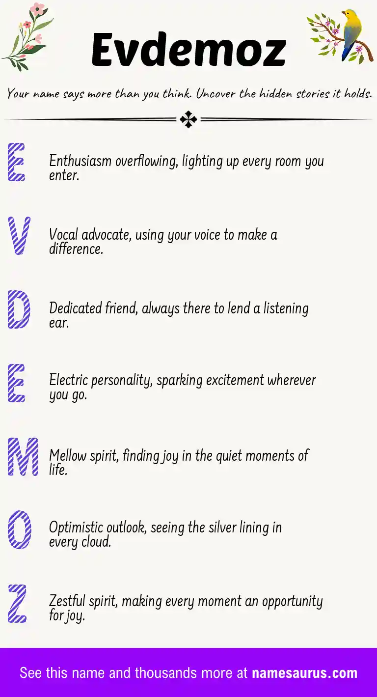 Acrostic poem about Evdemoz.