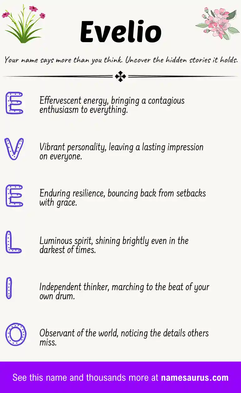 Acrostic poem about Evelio.