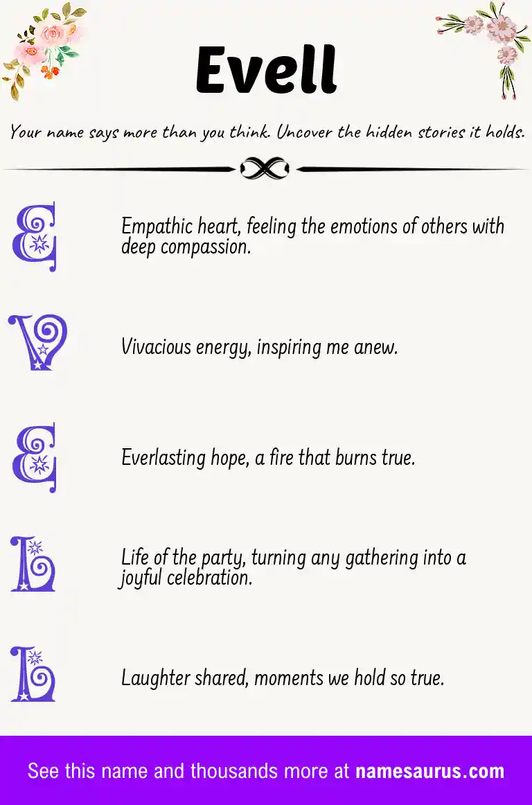 Acrostic poem about Evell.