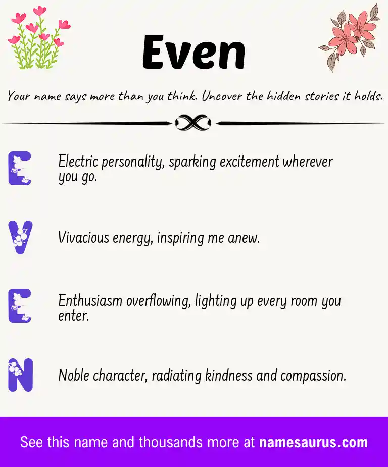 Acrostic poem about Even.