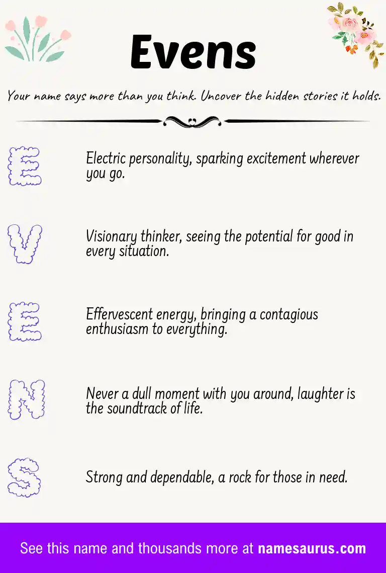 Acrostic poem about Evens.