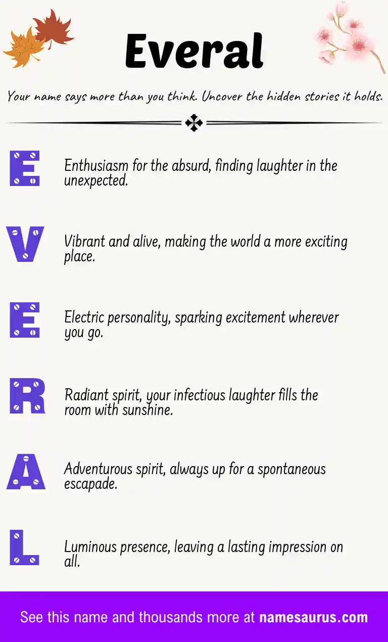 Acrostic poem about Everal.