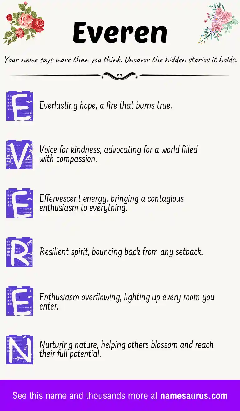 Acrostic poem about Everen.