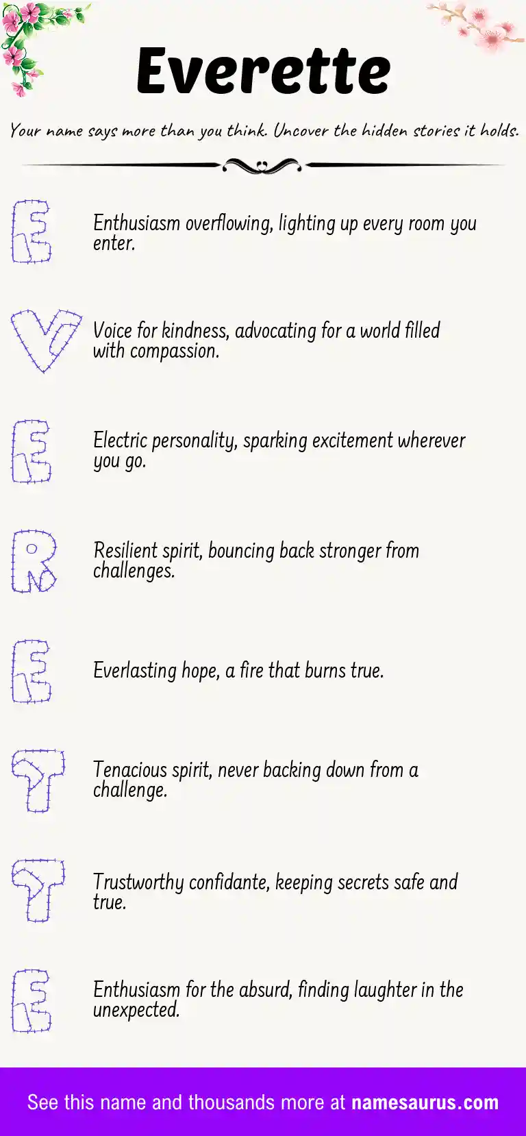 Acrostic poem about Everette.